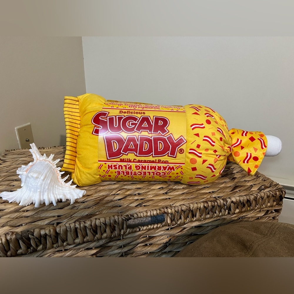 Sugar Daddy Plush Pillow Yellow and Red